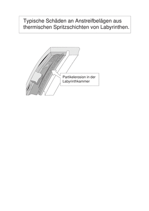 Band Maschinenelemente 2B, Typische Schäden an Anstreifbelägen aus thermischen Spritzschichten von Labyrinthen.